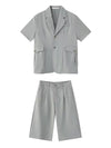 Grey Short Sleeve Top & Shorts Set