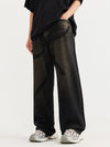 Hand Painted Mud Dyed Wide Leg Jeans 4