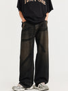 Hand Painted Mud Dyed Wide Leg Jeans 6