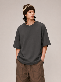 Heavyweight Oversized T-Shirt in Charcoal Color 2