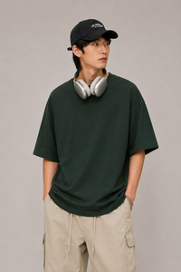 Heavyweight Oversized T-Shirt in Forest Green Color 2