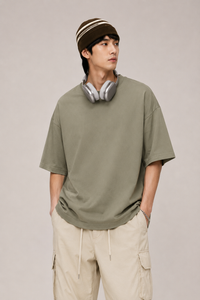 Heavyweight Oversized T-Shirt in Taupe Color 2