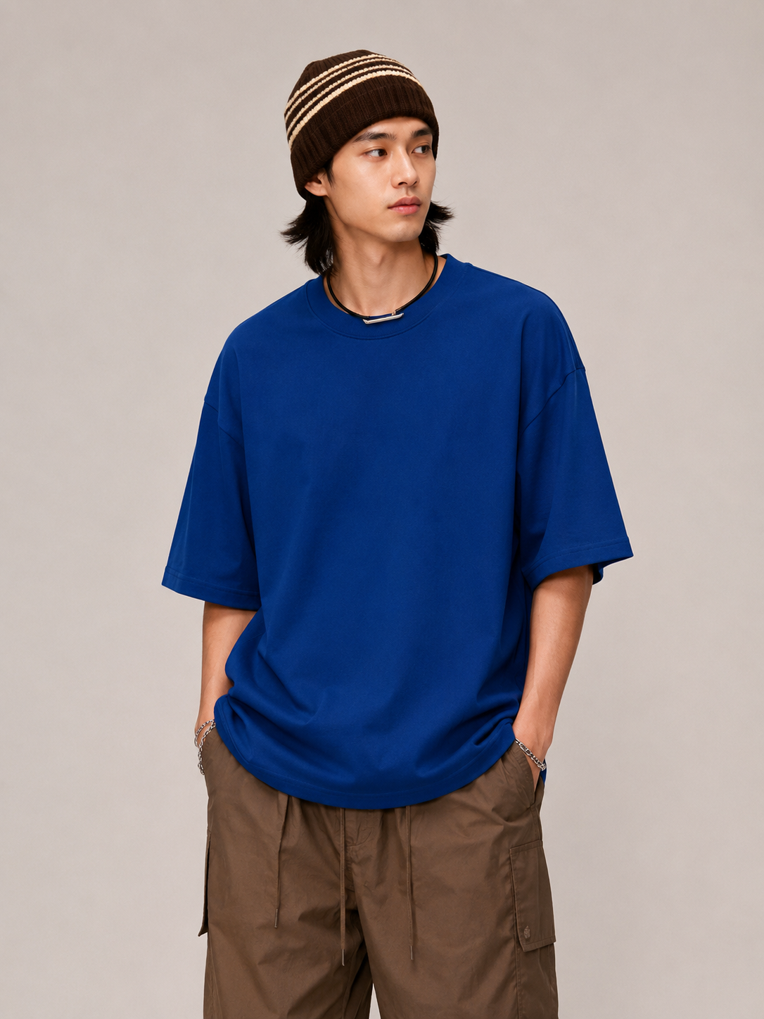 Heavyweight Oversized T-Shirt in Vivid Blue Color 2