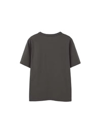 Henley Crew Neck T-Shirt in Dark Grey Color