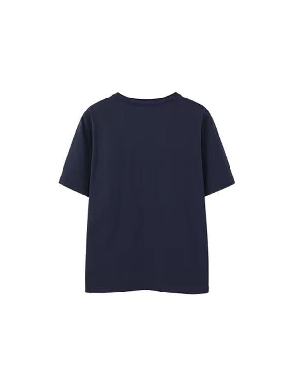 Henley Crew Neck T-Shirt in Navy Blue Color 2