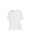 Henley Crew Neck T-Shirt in White Color