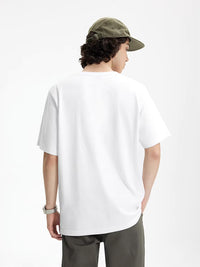 Henley Crew Neck T-Shirt in White Color 5