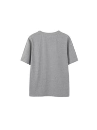 Henley Crew Neck T-Shirt in Grey Color