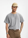 Henley Crew Neck T-Shirt in Grey Color 3