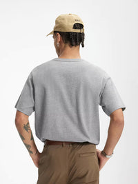 Henley Crew Neck T-Shirt in Grey Color 5