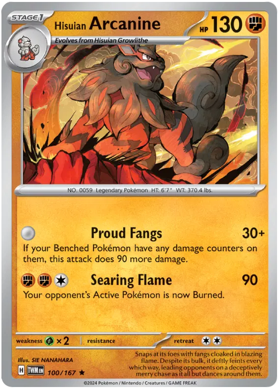 [Collector Troves] Pokemon Scarlet & Violet Twilight Masquerade Hisuian Arcanine Card