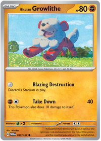 [Collector Troves] Pokemon Scarlet & Violet Twilight Masquerade Hisuian Growlithe Card