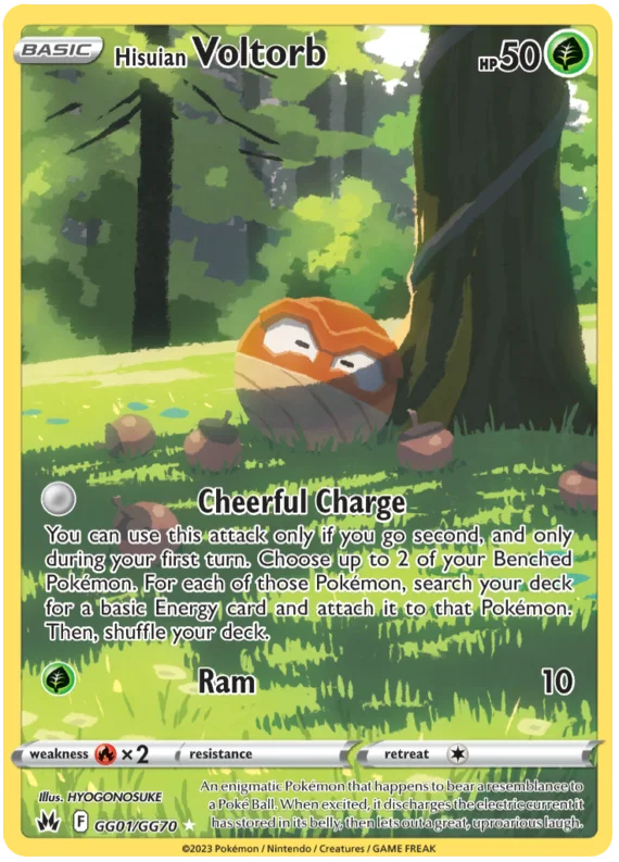 Pokemon Sword & Shield Crown Zenith Hisuian Voltorb Card