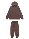 Hoodie & Sweatpants Set in Brown Color