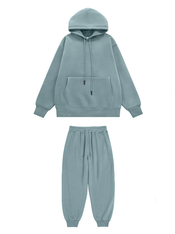 Hoodie & Sweatpants Set in Grey Blue Color