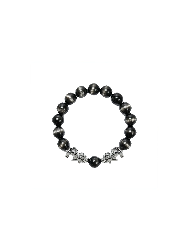 Hoseiki Midnight Aura Hypersthene The Millionaire Bracelet (Diamonds Eyes Pixiu)