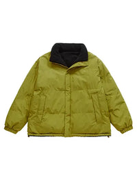 "Improving" Reversible Polar Fleece Padded Jacket in Yellow Green Color 14