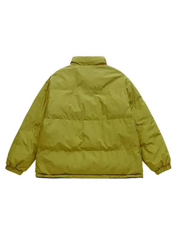 "Improving" Reversible Polar Fleece Padded Jacket in Yellow Green Color 6