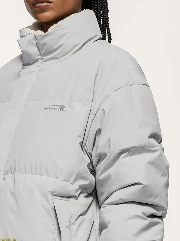 "Improving" Reversible Polar Fleece Padded Jacket in Light Grey Color - THIS IS FOR HIM