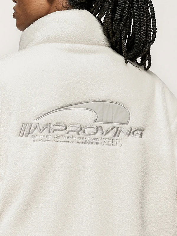 "Improving" Reversible Polar Fleece Padded Jacket in Light Grey Color - THIS IS FOR HIM