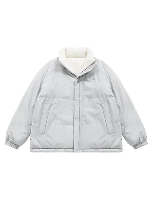 "Improving" Reversible Polar Fleece Padded Jacket in Light Grey Color - THIS IS FOR HIM