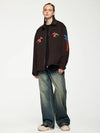 Jacket with Embroidery in Brown Color 6