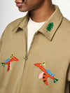 Jacket with Embroidery in Khaki Color 10