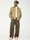 Jacket with Embroidery in Khaki Color 6