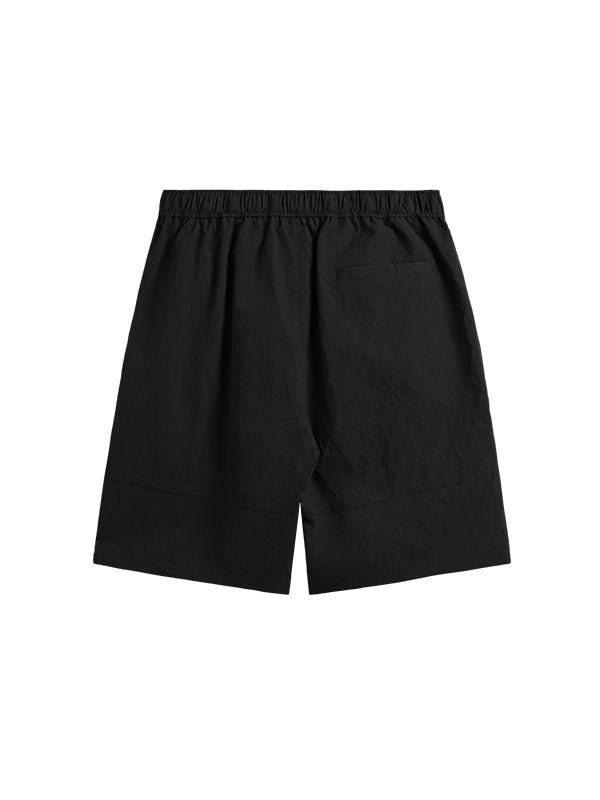 Oversized Jacquard Shirt with Side Pocket & Shorts with Elastic Belt in Black Color 14