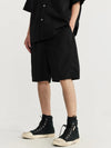 Oversized Jacquard Shirt with Side Pocket & Shorts with Elastic Belt in Black Color 9