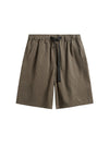 Jacquard Shorts with Elastic Belt in Brown Color