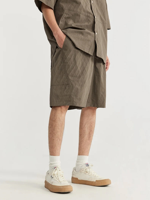 Jacquard Shorts with Elastic Belt in Brown Color 4