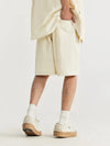 Oversized Jacquard Shirt with Side Pocket & Shorts with Elastic Belt in Cream Color 6