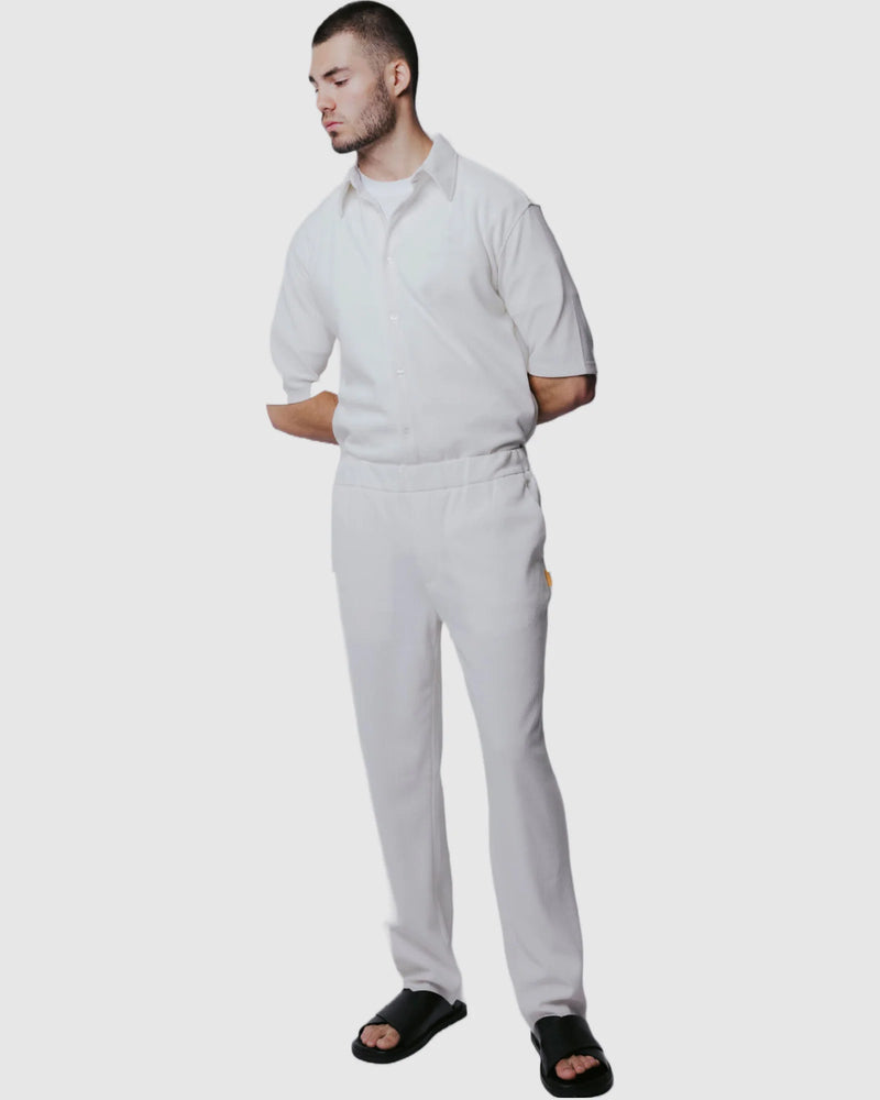 Justin Cassin Abade Pleated Pants in White Color 4