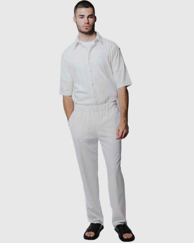 Justin Cassin Abade Pleated Pants in White Color 5