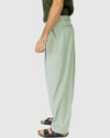Justin Cassin August Loose Fit Trousers in Green Mist Color