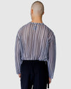 Justin Cassin Chad Sheer Stripe Top in Grey Color 4