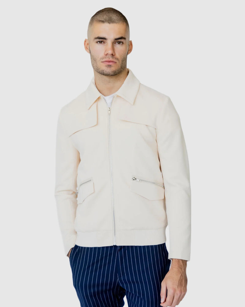 Justin Cassin Curram Pocket Jacket in Cream Color