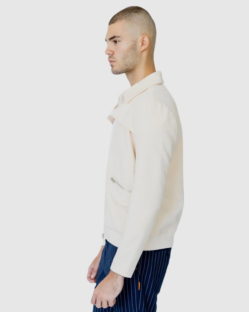 Justin Cassin Curram Pocket Jacket in Cream Color 3