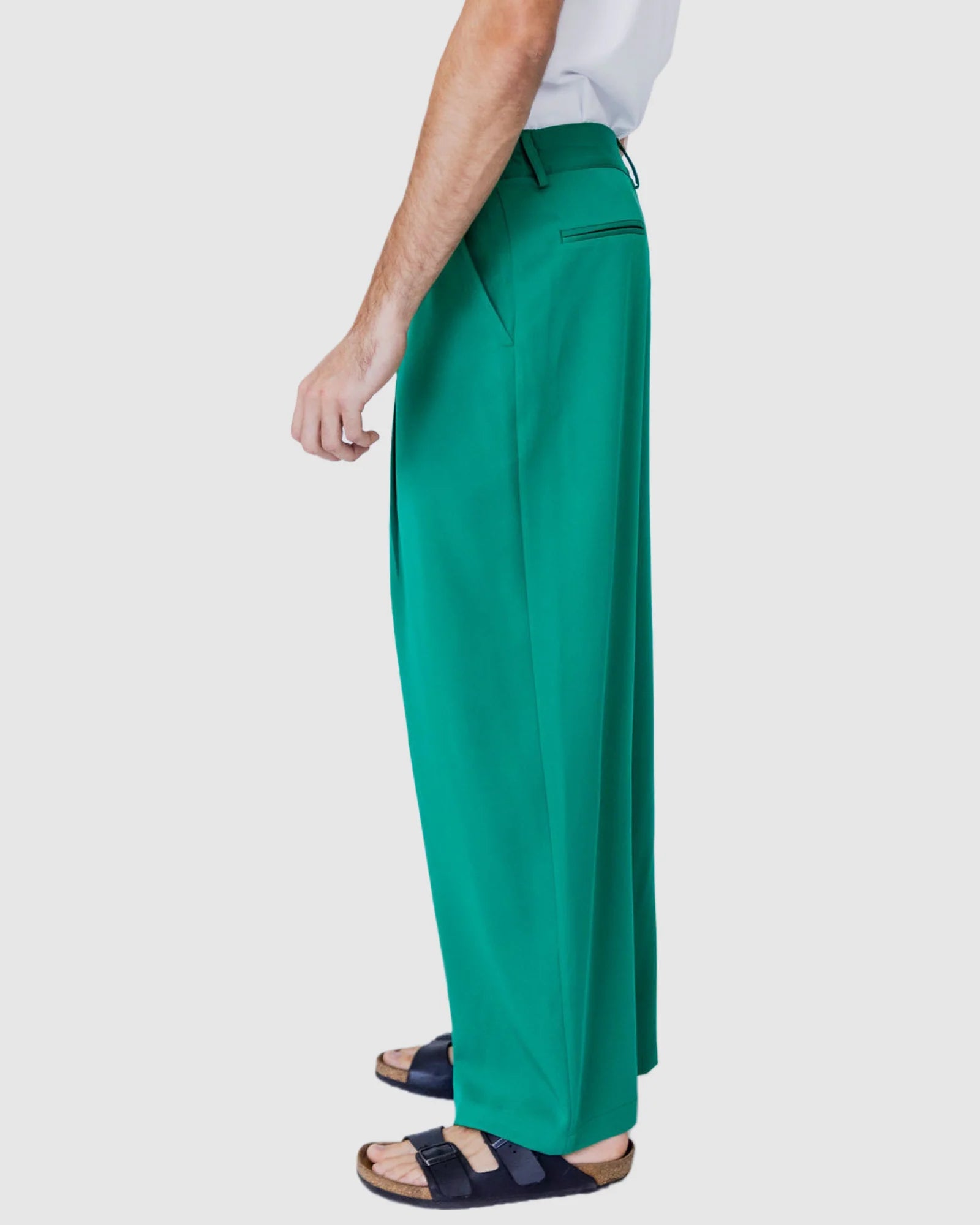 Justin Cassin Cyber Loose Leg Pants in Green Color 3