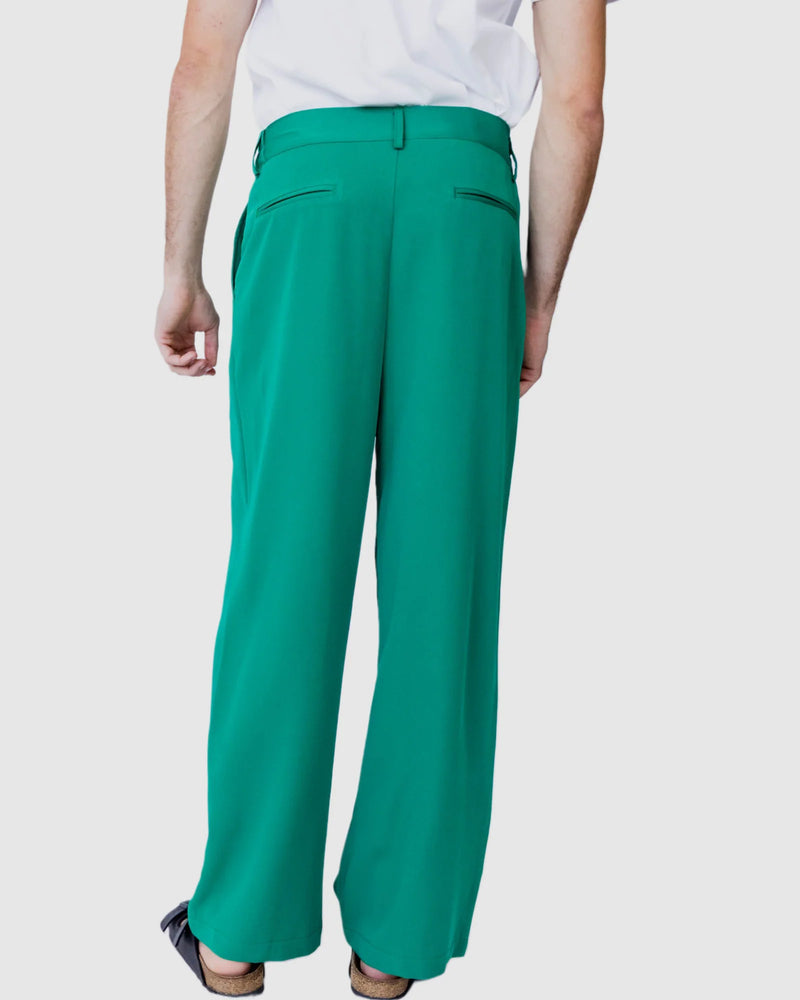 Justin Cassin Cyber Loose Leg Pants in Green Color 4