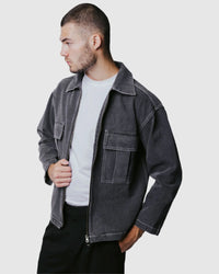 Justin Cassin Dale Denim Jacket in Grey Color 2