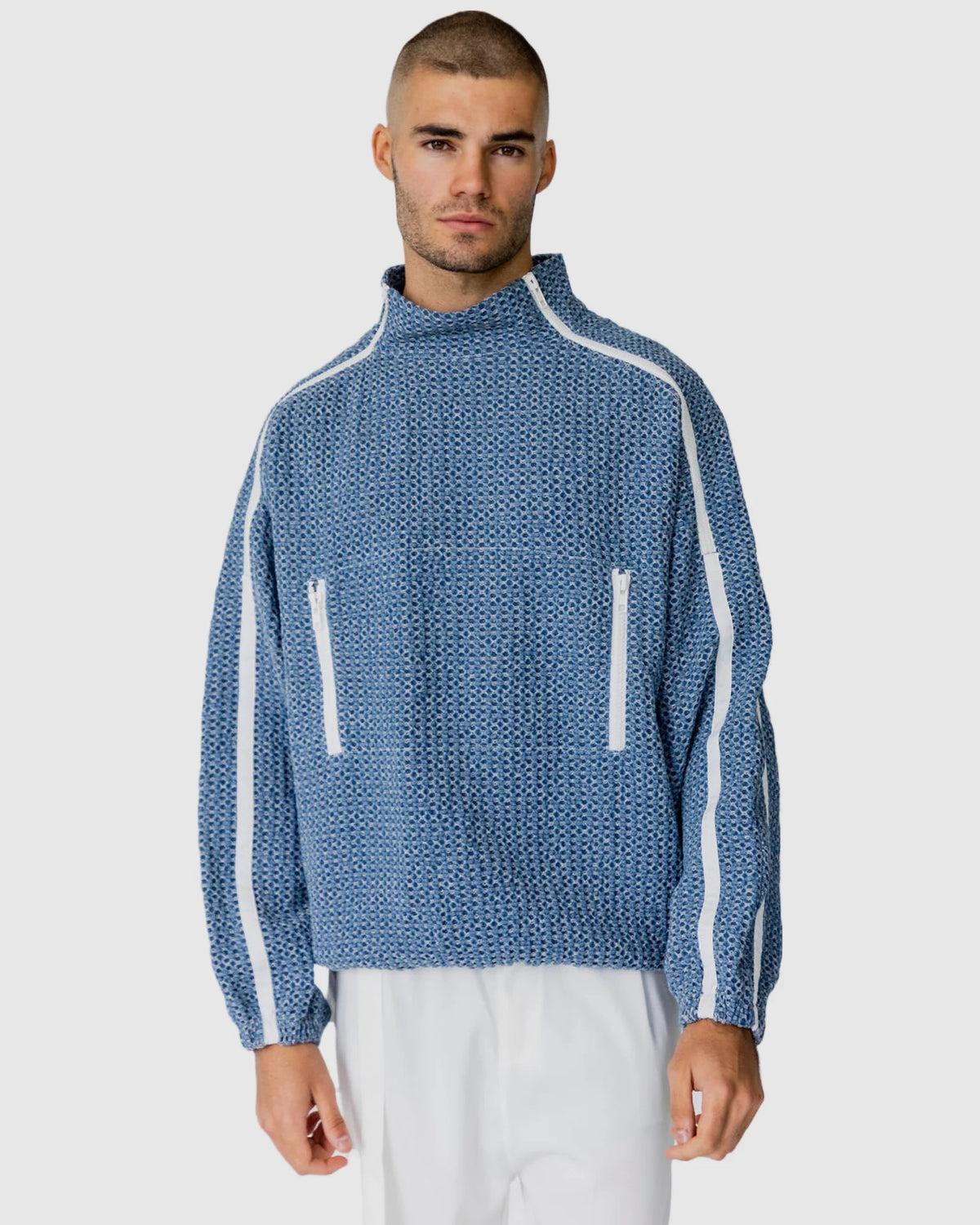 Justin Cassin Daylan High Sweatshirt in Blue Color