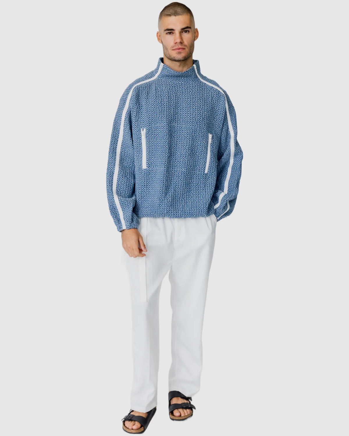 Justin Cassin Daylan High Sweatshirt in Blue Color 2