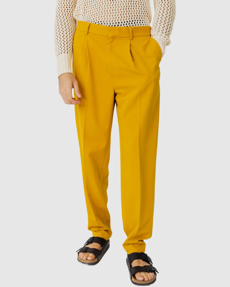 Justin Cassin Delta Loose Leg Pants in Mustard Color