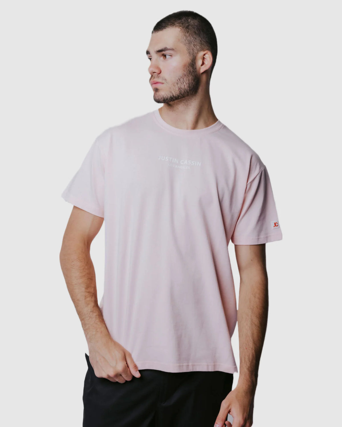 Justin Cassin Essential T-Shirt in Dusty Pink Color