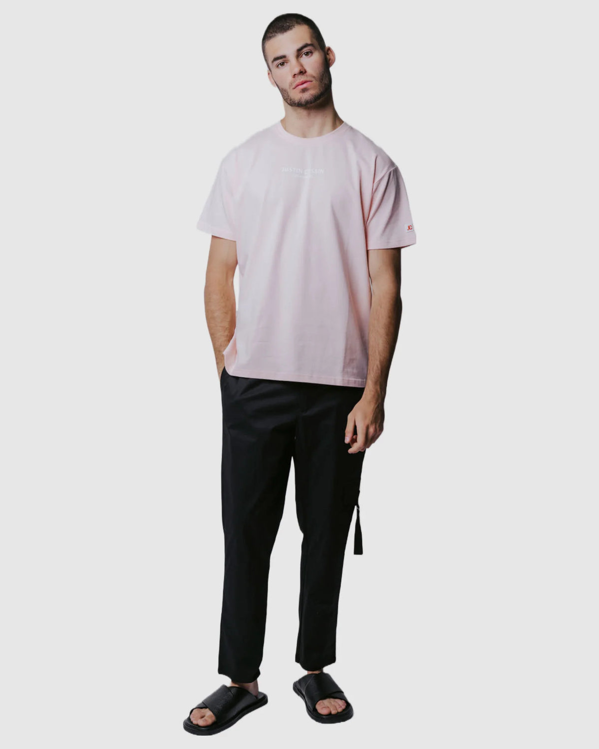 Justin Cassin Essential T-Shirt in Dusty Pink Color 2
