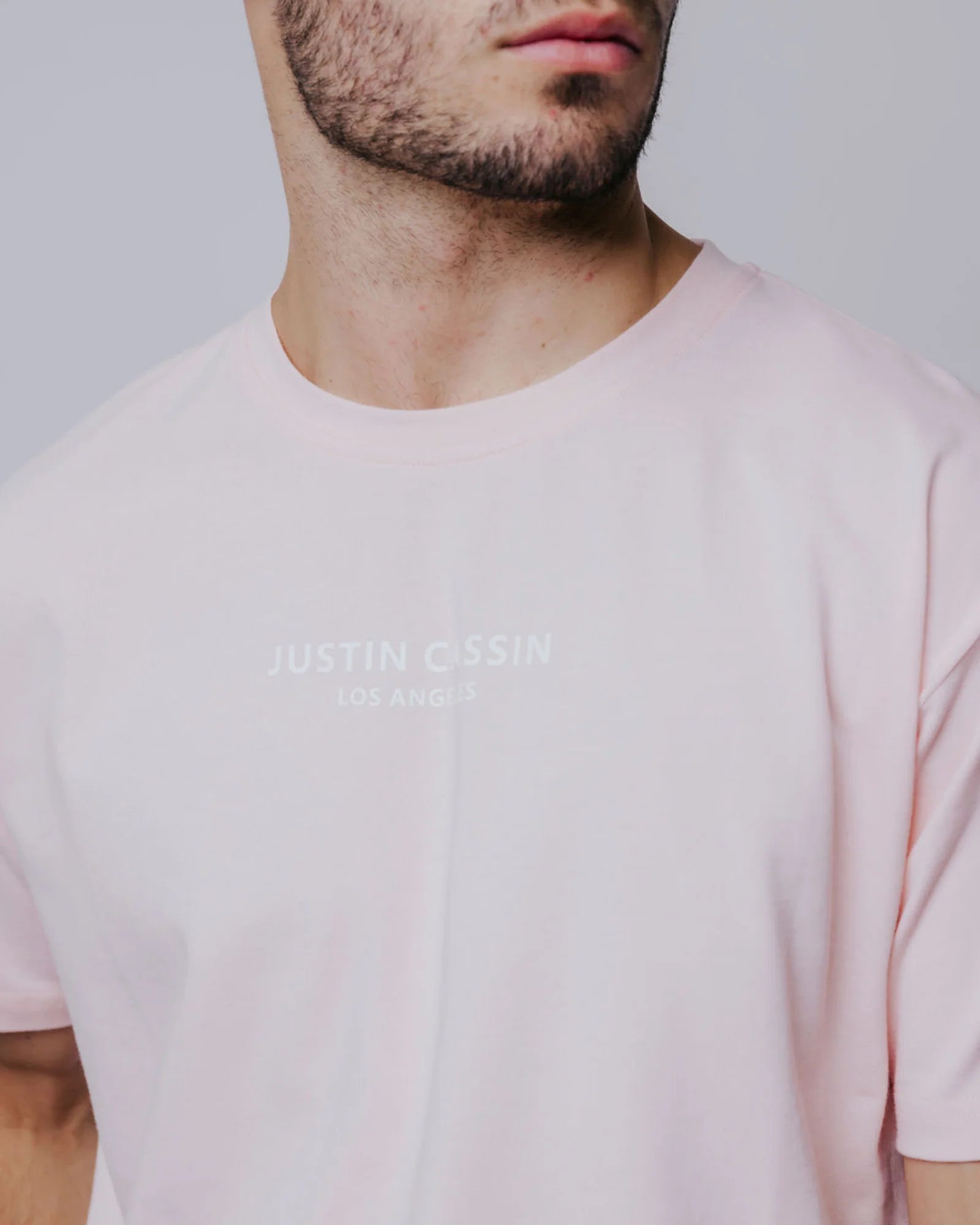 Justin Cassin Essential T-Shirt in Dusty Pink Color 3