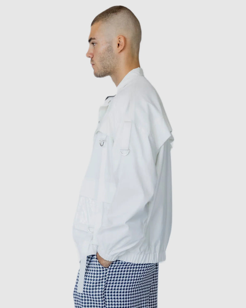 Justin Cassin Haruto Strap Jacket in White Color 3