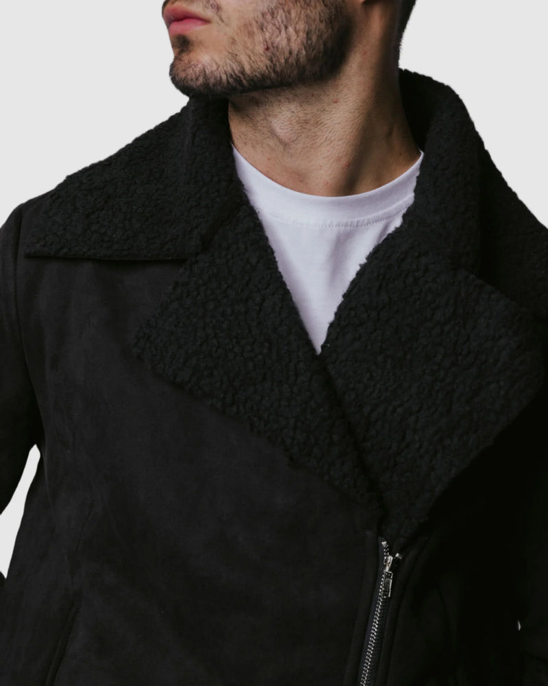 Justin Cassin Hawkins Sherpa Jacket in Black Color 3